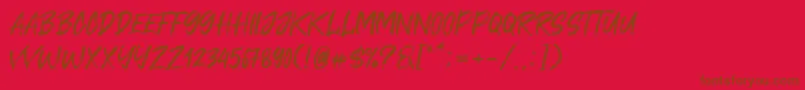 Cavatelo Font – Brown Fonts on Red Background