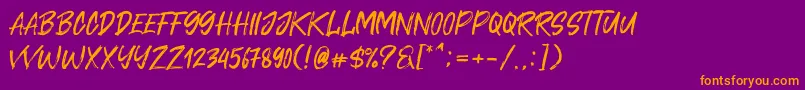 Cavatelo Font – Orange Fonts on Purple Background