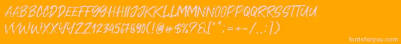 Cavatelo-Schriftart – Rosa Schriften auf orangefarbenem Hintergrund