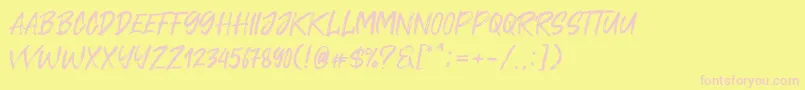 Шрифт Cavatelo – розовые шрифты на жёлтом фоне