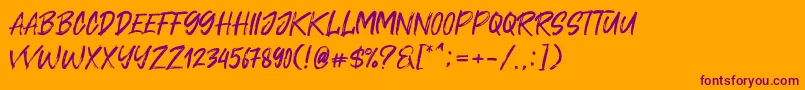 Cavatelo Font – Purple Fonts on Orange Background