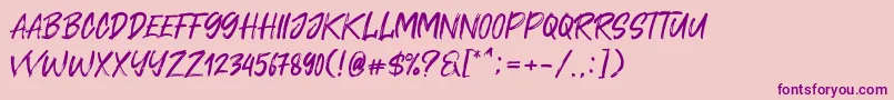 Cavatelo Font – Purple Fonts on Pink Background