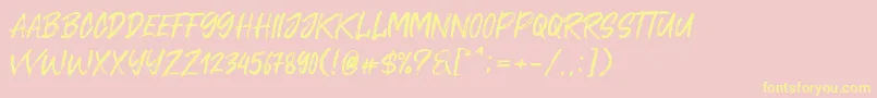 Cavatelo Font – Yellow Fonts on Pink Background