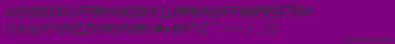 フォントCavatelo – 紫の背景に黒い文字