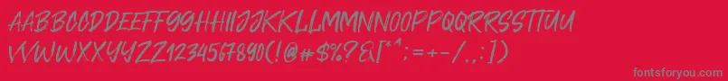 Cavatelo-Schriftart – Graue Schriften auf rotem Hintergrund