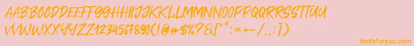 Cavatelo Font – Orange Fonts on Pink Background