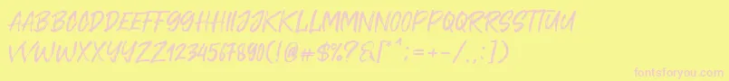 Cavatelo Font – Pink Fonts on Yellow Background
