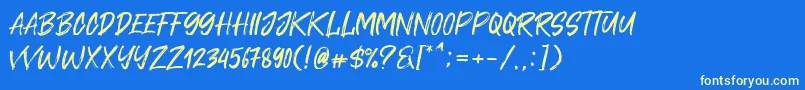 Cavatelo Font – Yellow Fonts on Blue Background