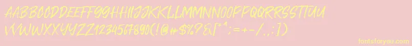 Cavatelo Font – Yellow Fonts on Pink Background