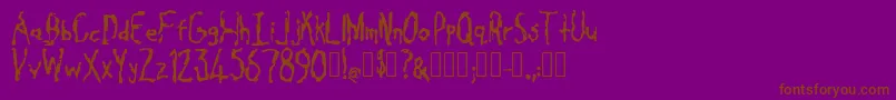 フォントCavity Regular – 紫色の背景に茶色のフォント