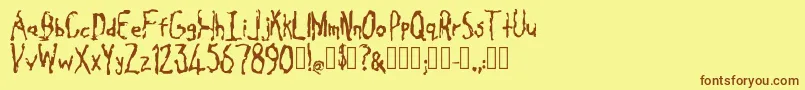 Police Cavity Regular – polices brunes sur fond jaune