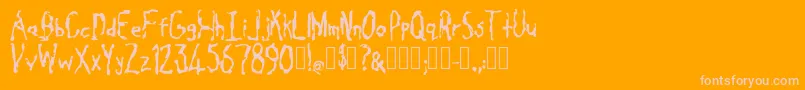 Cavity Regular Font – Pink Fonts on Orange Background