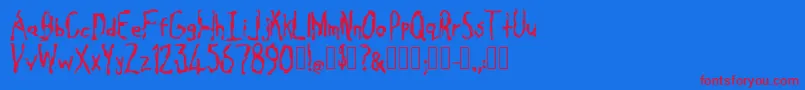 Cavity Regular Font – Red Fonts on Blue Background