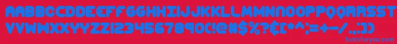 ccaps Font – Blue Fonts on Red Background