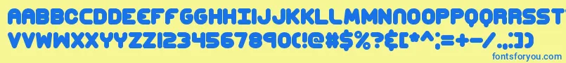 ccaps Font – Blue Fonts on Yellow Background