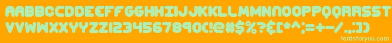 ccaps Font – Green Fonts on Orange Background