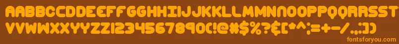 ccaps-Schriftart – Orangefarbene Schriften auf braunem Hintergrund