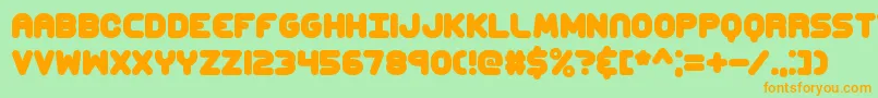 Czcionka ccaps – pomarańczowe czcionki na zielonym tle