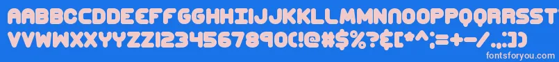 ccaps Font – Pink Fonts on Blue Background