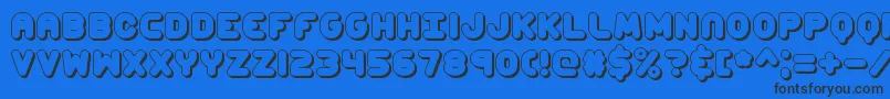 ccapshad Font – Black Fonts on Blue Background