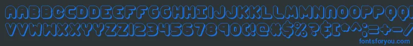 ccapshad Font – Blue Fonts on Black Background