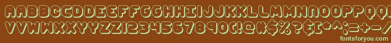 ccapshad Font – Green Fonts on Brown Background