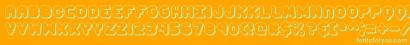 ccapshad Font – Green Fonts on Orange Background