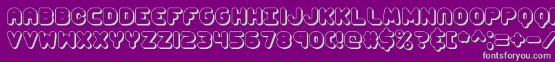 ccapshad Font – Green Fonts on Purple Background