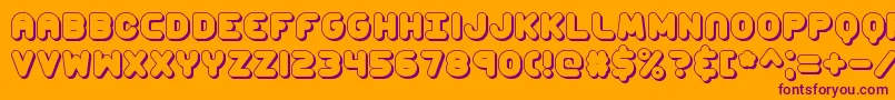 ccapshad Font – Purple Fonts on Orange Background