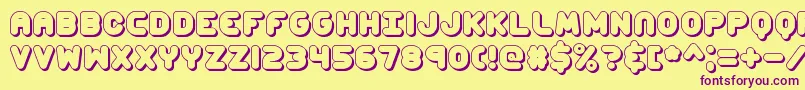 ccapshad Font – Purple Fonts on Yellow Background