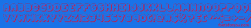 ccapshad Font – Red Fonts on Blue Background