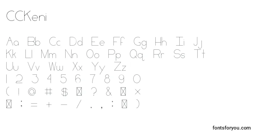 A fonte CCKeni – alfabeto, números, caracteres especiais