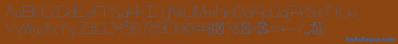 CCKeni-Schriftart – Blaue Schriften auf braunem Hintergrund