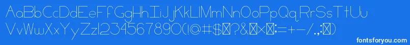CCKeni-Schriftart – Weiße Schriften auf blauem Hintergrund