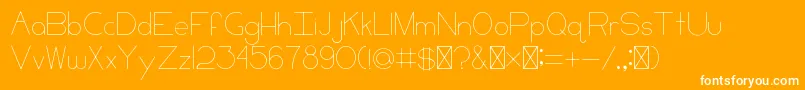CCKeni-Schriftart – Weiße Schriften auf orangefarbenem Hintergrund