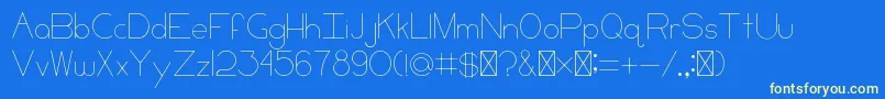 フォントCCKeni – 黄色の文字、青い背景