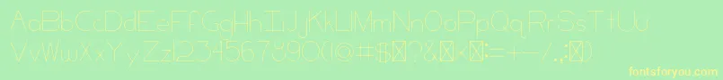 フォントCCKeni – 黄色の文字が緑の背景にあります