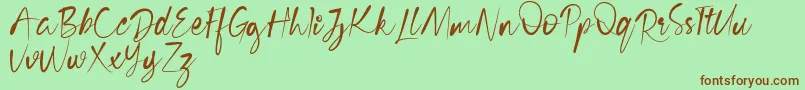 Cecilia Free Version-fontti – ruskeat fontit vihreällä taustalla