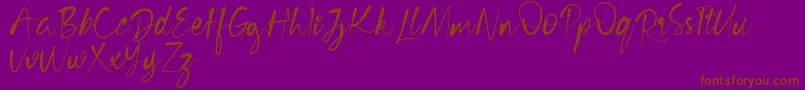 フォントCecilia Free Version – 紫色の背景に茶色のフォント