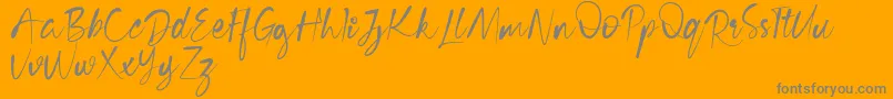 Cecilia Free Version-Schriftart – Graue Schriften auf orangefarbenem Hintergrund