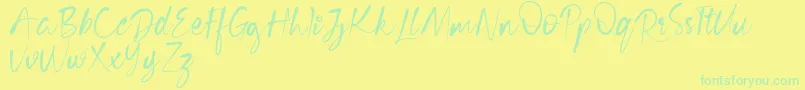 Cecilia Free Version Font – Green Fonts on Yellow Background
