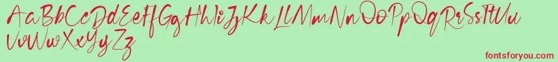 フォントCecilia Free Version – 赤い文字の緑の背景