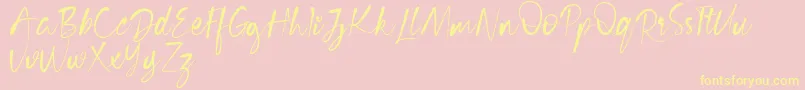 Cecilia Free Version Font – Yellow Fonts on Pink Background