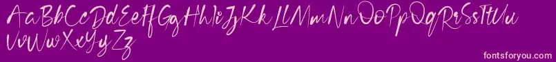 Czcionka Cecilia Free Version – różowe czcionki na fioletowym tle
