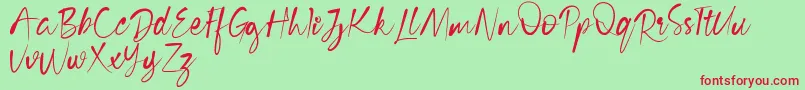 Cecilia Free Version Font – Red Fonts on Green Background
