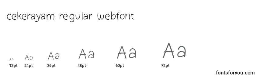 Размеры шрифта Cekerayam regular webfont