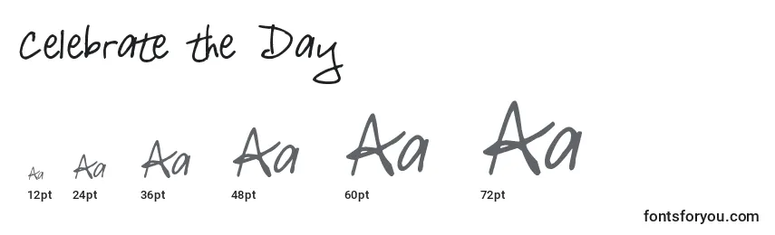 Celebrate the Day Font Sizes