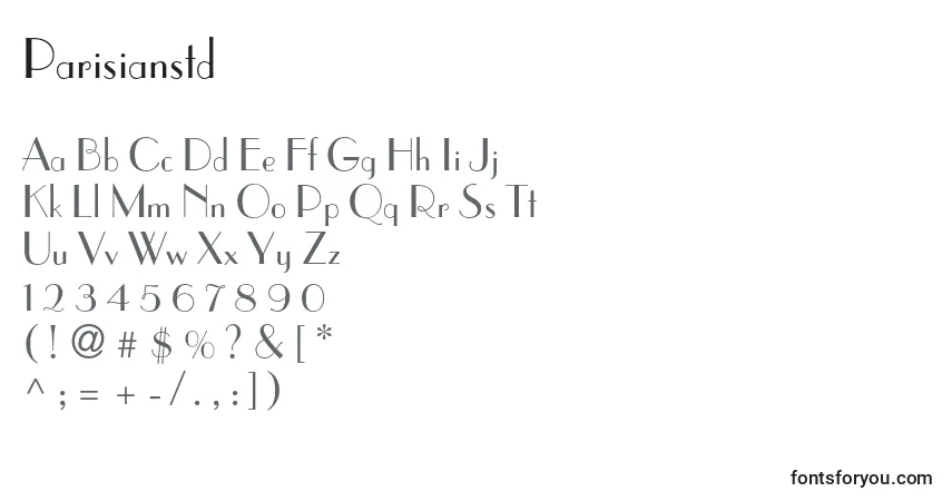 Шрифт Parisianstd – алфавит, цифры, специальные символы