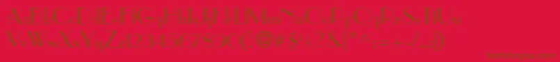 Parisianstd-Schriftart – Braune Schriften auf rotem Hintergrund