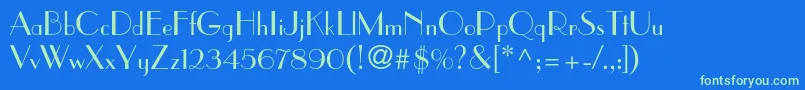 Parisianstd Font – Green Fonts on Blue Background